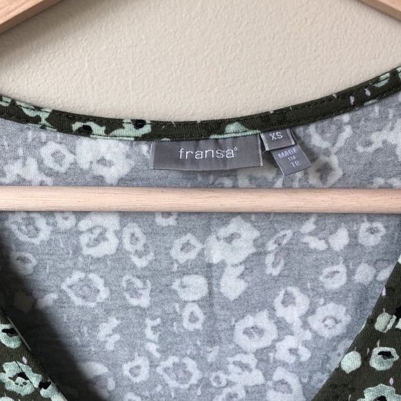 Fransa green floral skater dress - Picture 3 of 5